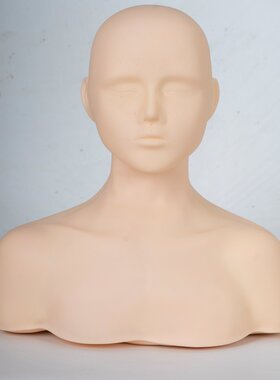 美容皮肤管理初学手法练习化妆模特软质带肩穴位针灸注射男士头模