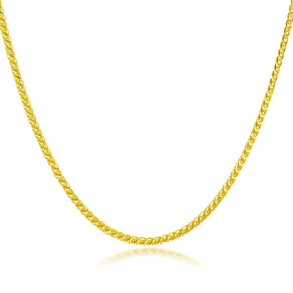 正品18K黄金玫瑰金白金项链锁骨链女款肖邦链子女金镶玉吊坠配链