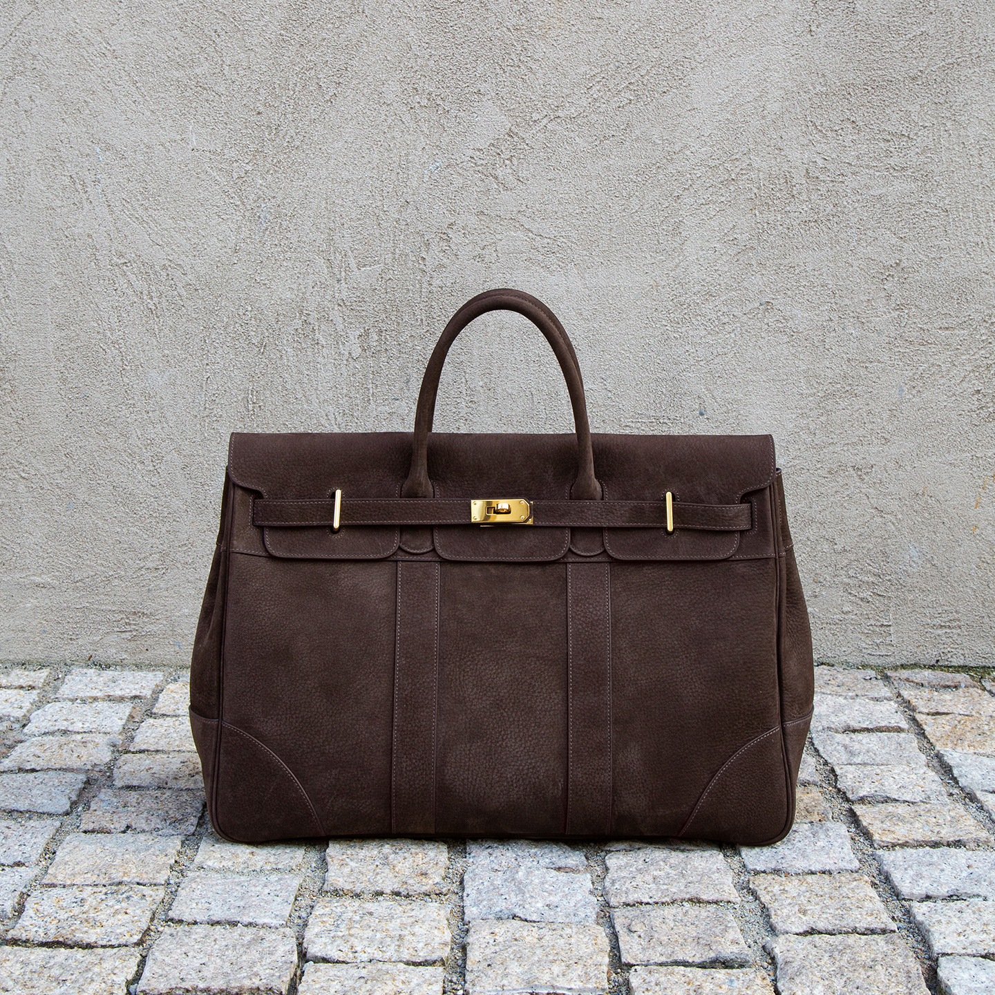 FENG皮匠高端旅行袋男士手工真皮手提包大容量麂皮行李包旅行包