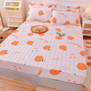 加厚全棉床笠90x190x120x135x150x140纯棉夹棉榻榻米床罩防滑床单