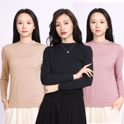 小立领竹纤维打底衫欧林雅女士