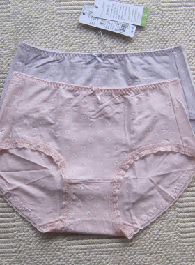 新款 专柜正品欧林雅竹浆粘胶纤维女士碎花中高腰抗菌内裤NVN2209