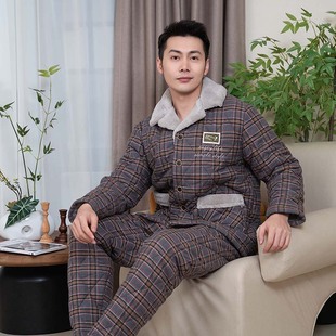 欧林雅保暖加厚款保暖男士睡衣休闲家居服套装FJD9135/FJD9133