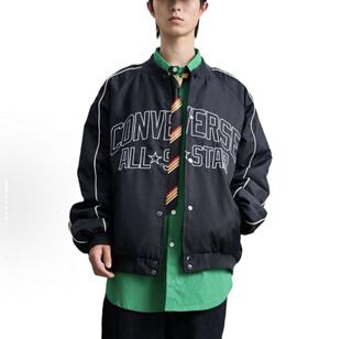 CONVERSE匡威男款复古字母学院风夹克棒球服外套10027340-A01