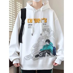 青少年学生卫衣男春秋季2026新款潮牌连帽上衣服初中高中帅气外套