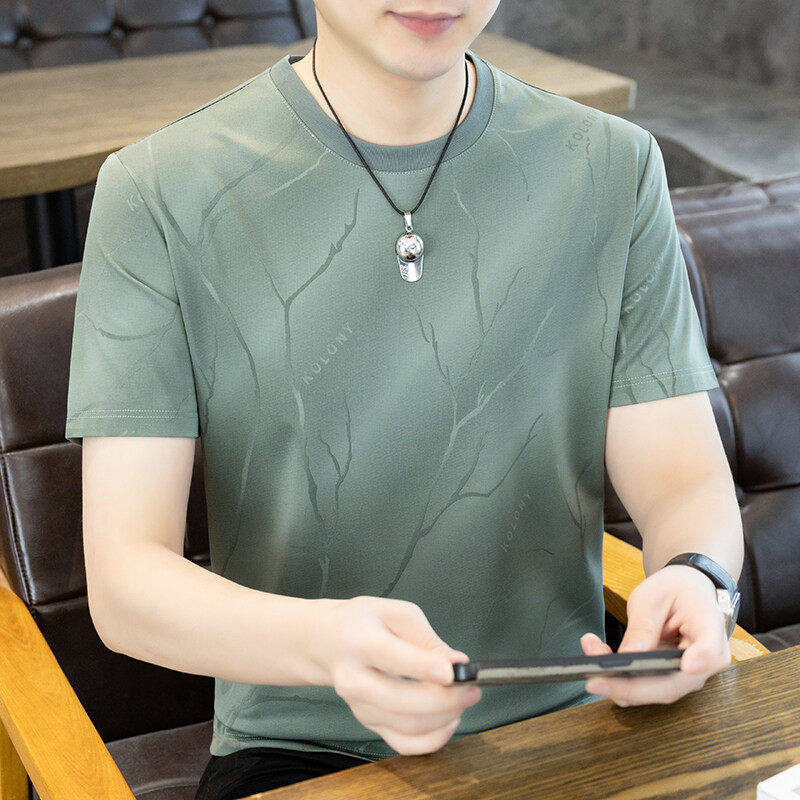2026新款冰丝短袖t恤男士夏季新款凉感半袖上衣男装薄款速干T体恤