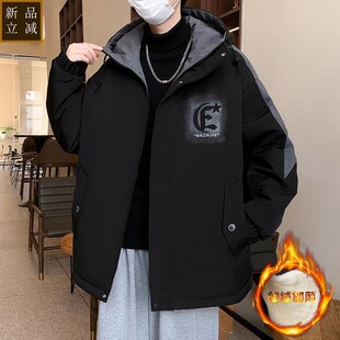 品质秋冬男士外套新款加绒加厚夹克男士上衣外套棉服褂子潮流加绒