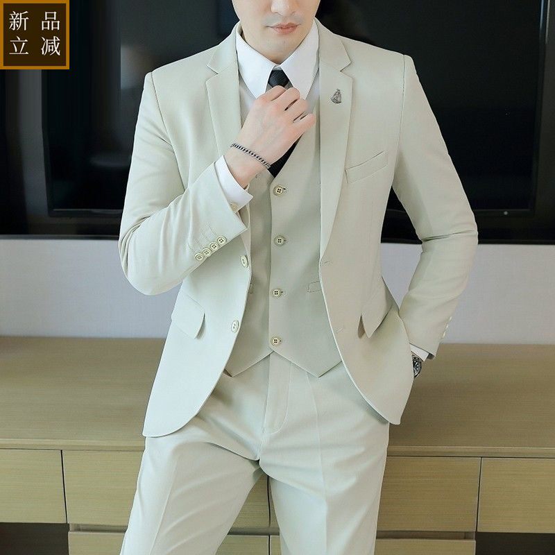 品质西服套装男士韩版修身外套新郎结婚礼服商务职业正装西装男潮