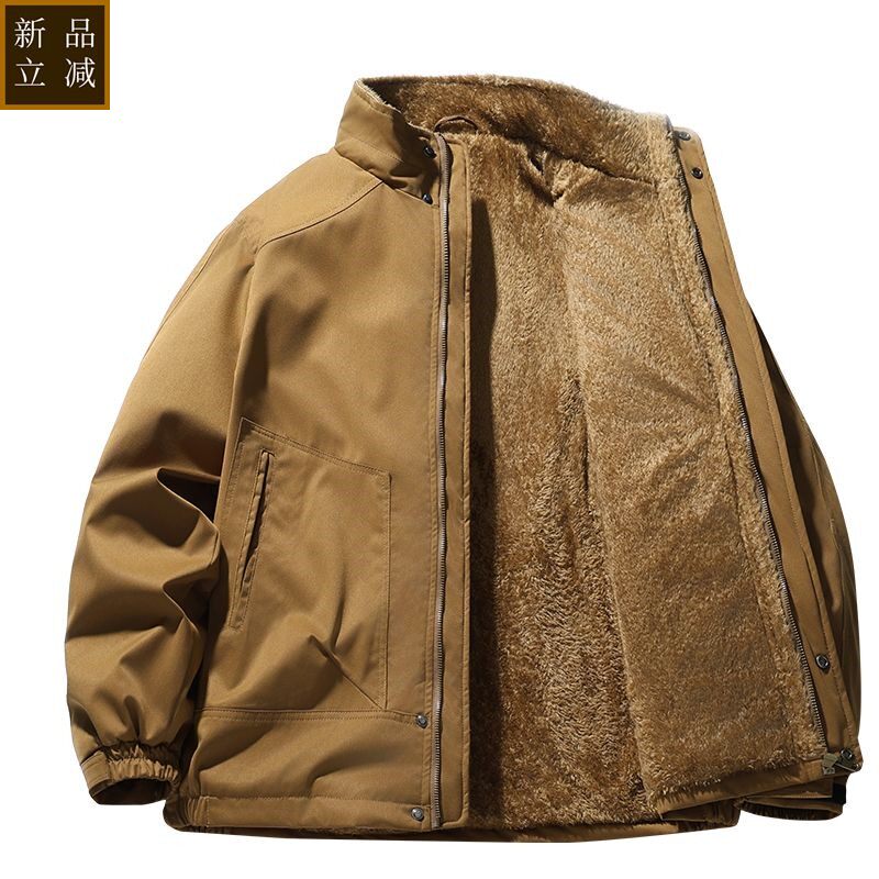 品质底特律高端重磅羊羔绒加厚工装棉服男士棉衣冬季御寒保暖棉袄