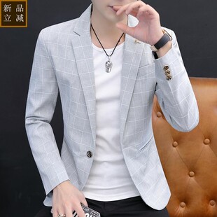 品质西装外套男士修身韩版潮流帅气小西服休闲薄款秋季青中年单西