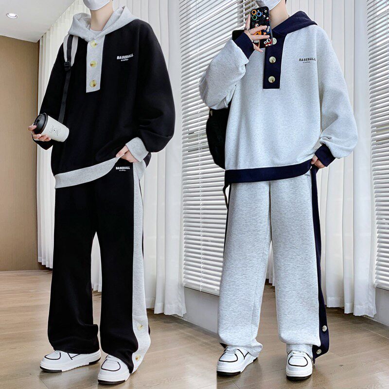 春秋季青少年卫衣男2026新款高中初中学生潮牌大童高级感运动套装