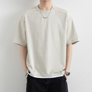 夏季t恤短袖男士2026新款潮牌半袖休闲青年冰丝薄体恤打底衫上衣