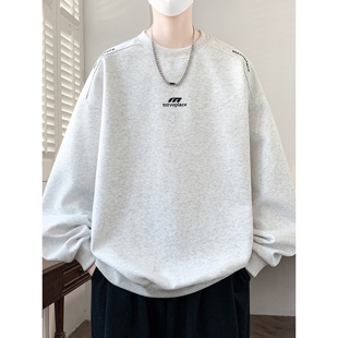 卫衣青少年长袖 男款 T恤t春秋季 春装 上衣服 打底衫 重磅潮牌宽松男士