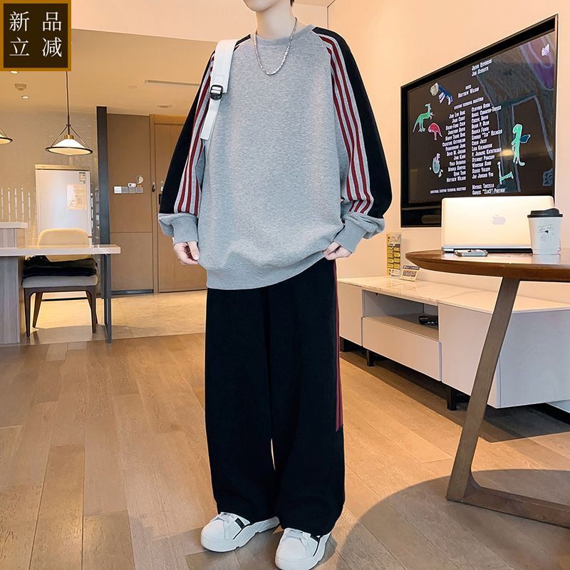 品质春秋款卫衣帅气男孩长袖卫衣长裤套装青少年学生休闲宽松运动