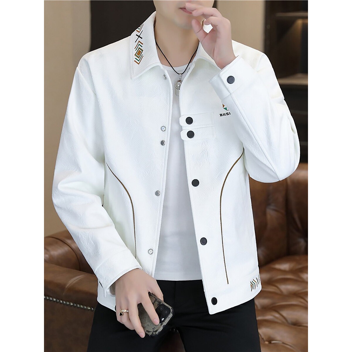 夹克男春秋季2026新款韩版修身潮流休闲毛呢外套百搭春款男装上衣