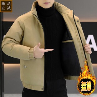 品质帅气韩版棉衣男青年潮牌羽绒棉服外穿立领青少年学生厚款保暖