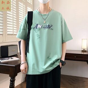 12-15岁初中学生13帅气夏装半袖14大童纯棉上衣青少年短袖t恤男孩
