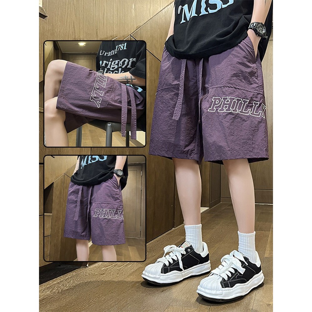 夏季冰丝速干短裤男孩初中生凉感薄款青少年大童休闲运动五分裤子