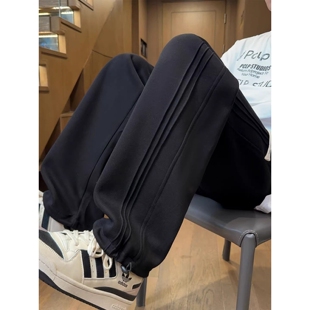 春秋款阔腿直筒裤子男孩初中高中学生青少年帅气大童休闲运动长裤