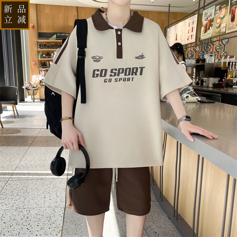 13青少年夏季休闲套装男孩12-15岁初高中学生短袖t恤16大童POLO衫