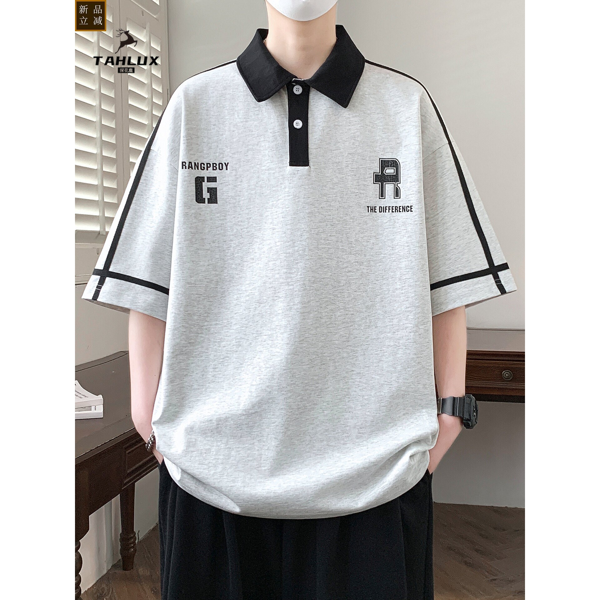 POLO衫短袖T恤男夏季新款青少年学院翻领半袖初高中学生帅气上衣