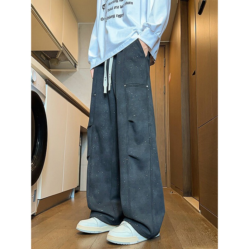 春秋季青少年工装裤子男生初中高中学生帅气大童直筒休闲运动长裤