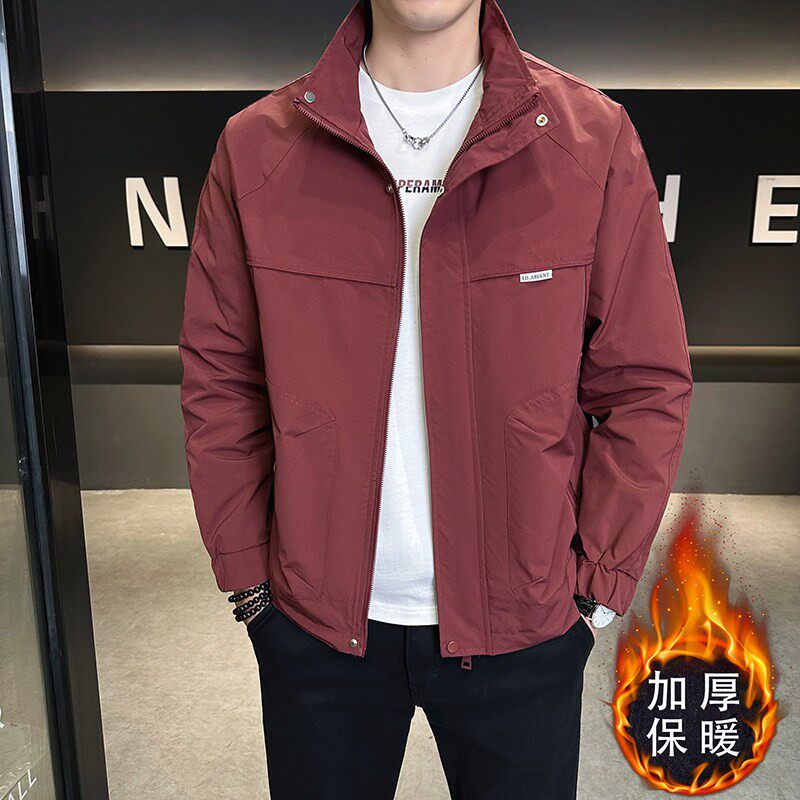 2026春装新款外套男士简约百搭立领夹克潮流帅气工装上衣休闲褂子