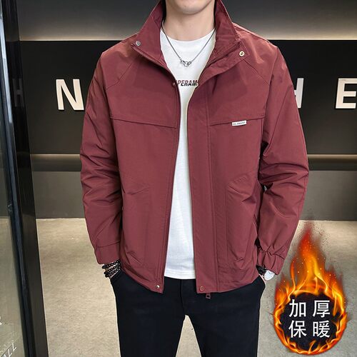 2026春装新款外套男士简约百搭立领夹克潮流帅气工装上衣休闲褂子