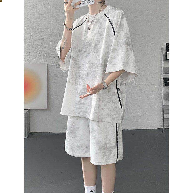 扎染短袖男2026裤恤休闲新