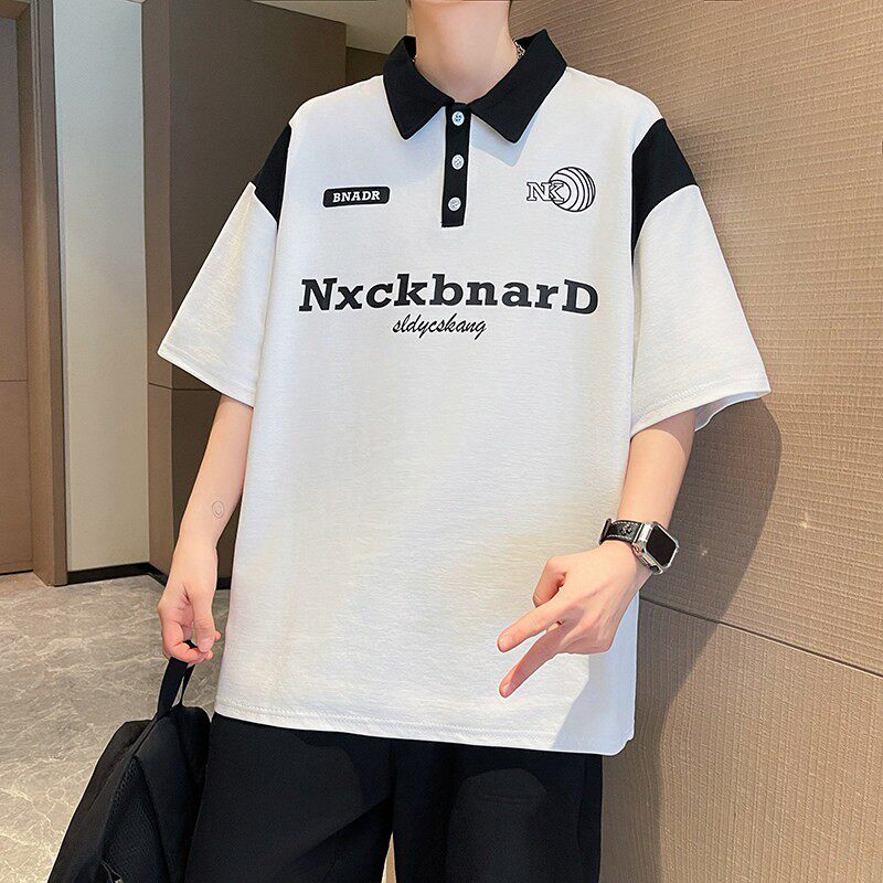 帅气POLO衫青少年胖大童运动休闲夏季短袖T恤男孩初中学生上衣服