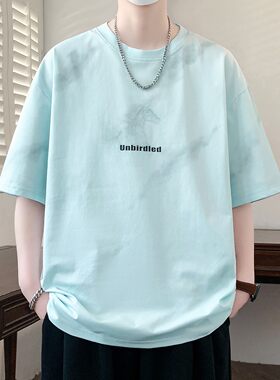 青少年短袖t恤男孩13-15岁初高中学生帅气夏装14大童宽松棉体恤衫