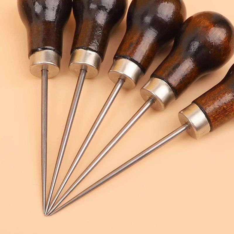 葫芦形实心锥子针手工打孔修鞋补鞋直锥缝纫木柄锥子上鞋工具批发