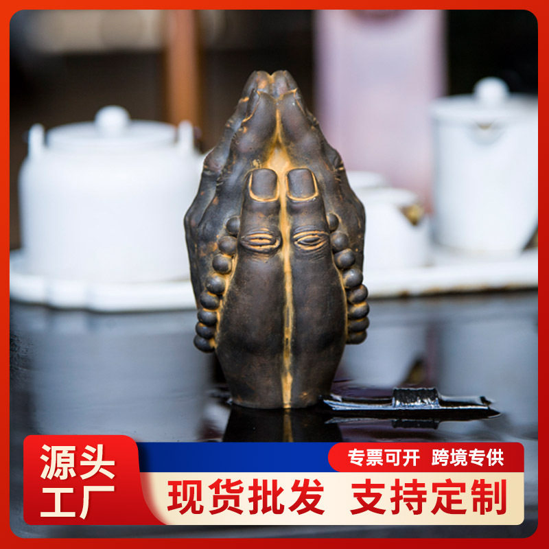 新中式禅意佛手书房家居桌面摆件博古架复古做旧工艺品装饰品仿古