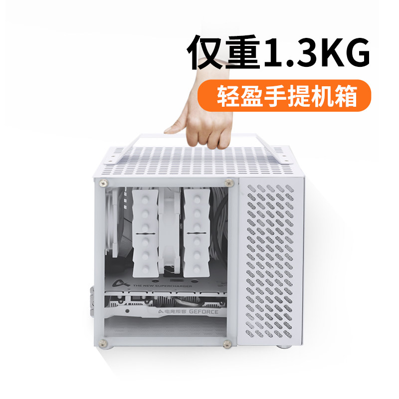 BENNIU U35 섀시 ITX 휴대용 측면 통과 데스크탑 컴퓨터 SFX 전원 공급 장치 미니 소형 모든 알루미늄 섀시 비 C24