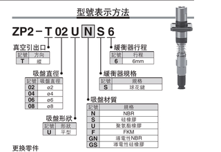 SMC真空吸盘ZP2-T02UNS6 ZP2-T02USS6 ZP2-T02UUS6