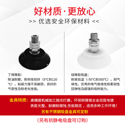 PFTK-80-S真空吸盘PFTK-60-S强力标准型真空吸盘防滑型真空吸盘