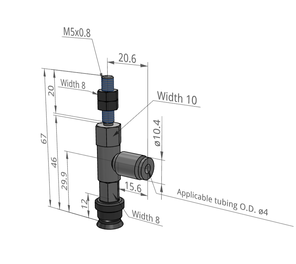 白色硅胶气动真空吸盘侧面接气ZPR10/13/16US-04/06-A5-A6金具
