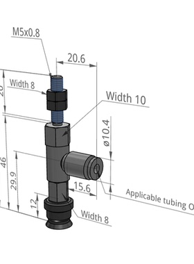 白色硅胶气动真空吸盘侧面接气ZPR10/13/16US-04/06-A5-A6金具