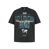 美式 ANTIDOTE 半袖 T恤夏季 复古印花宽松体恤上衣 刷漆洗水做旧短袖