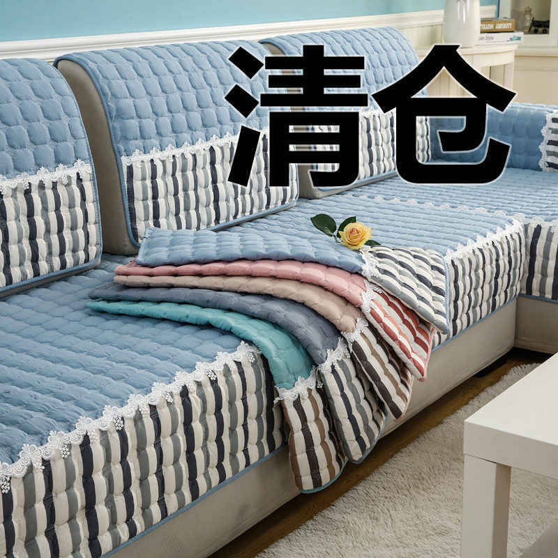 沙发垫四季防滑万能布艺坐垫简约现代全盖套罩客厅组合全包靠背巾_虎窝淘