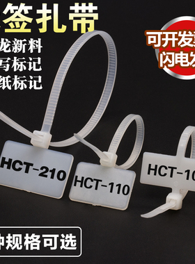 电缆标签扎带电线做记号标牌扎带网线标记扎带尼龙塑料扎线带HCT