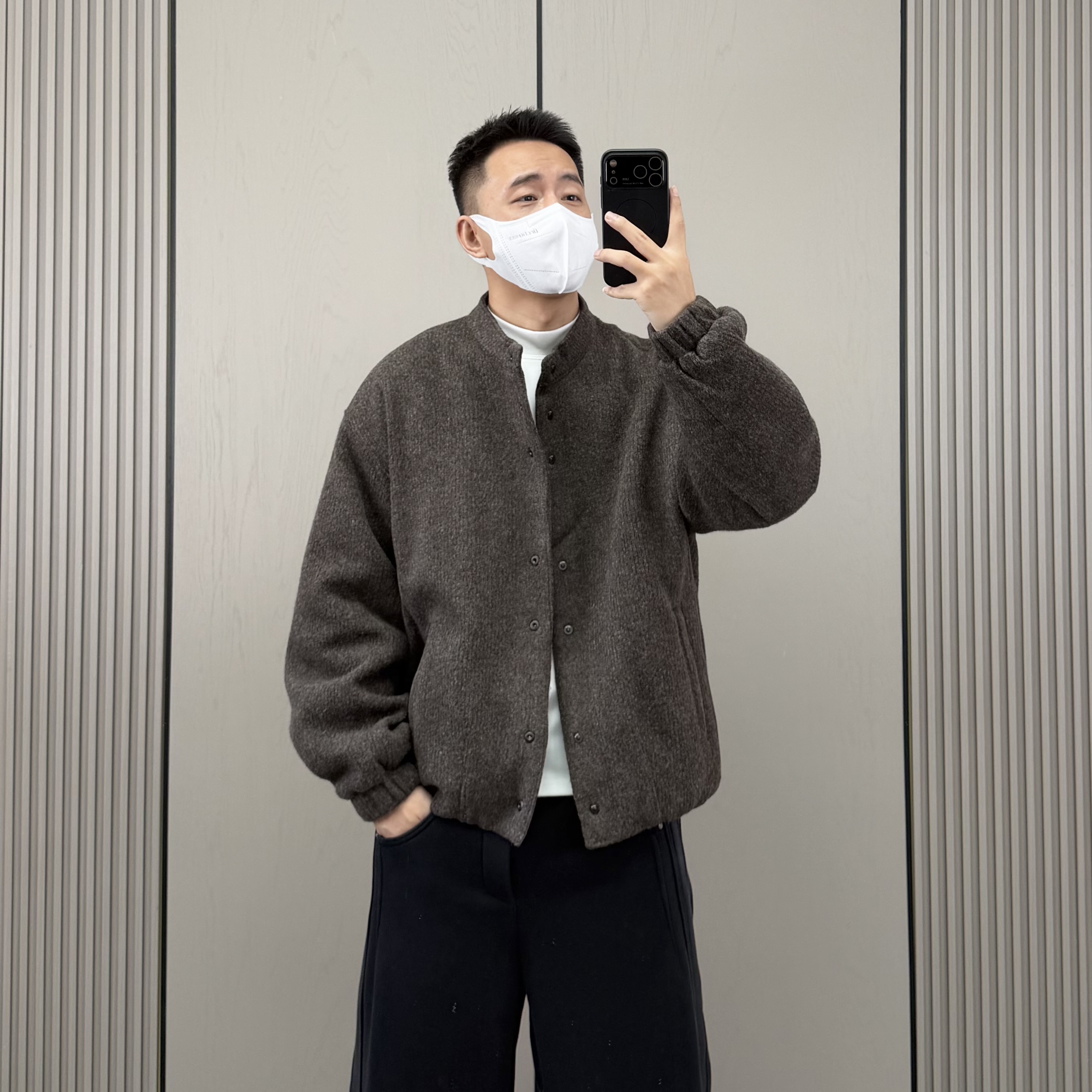 针织立领羽绒服男士轻薄外套