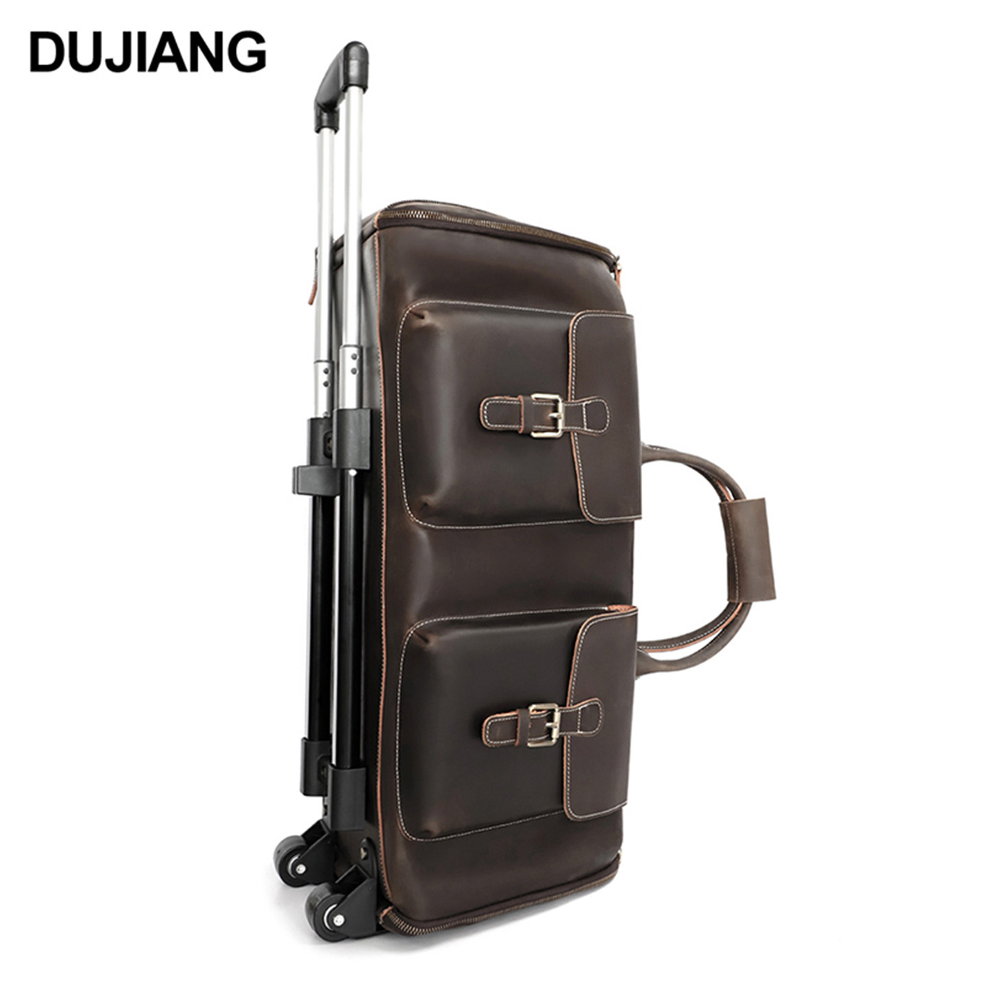 高级真皮旅行包复古头层牛皮拉杆包带鞋仓健身包出差西装包行李包