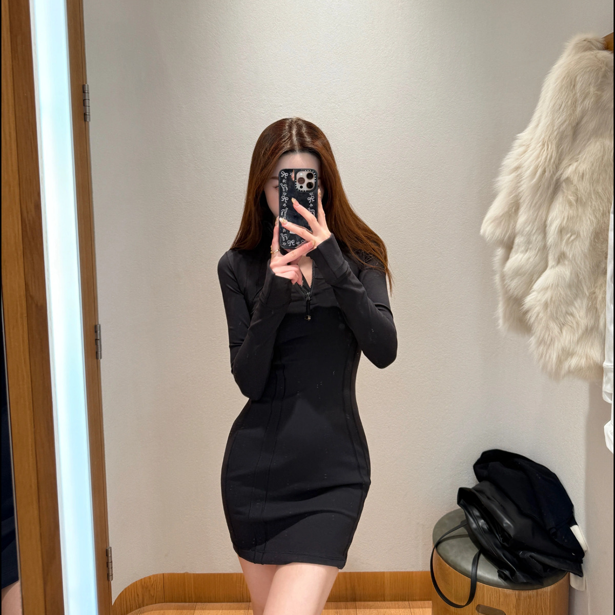新款运动长袖立领连衣裙瑜伽服