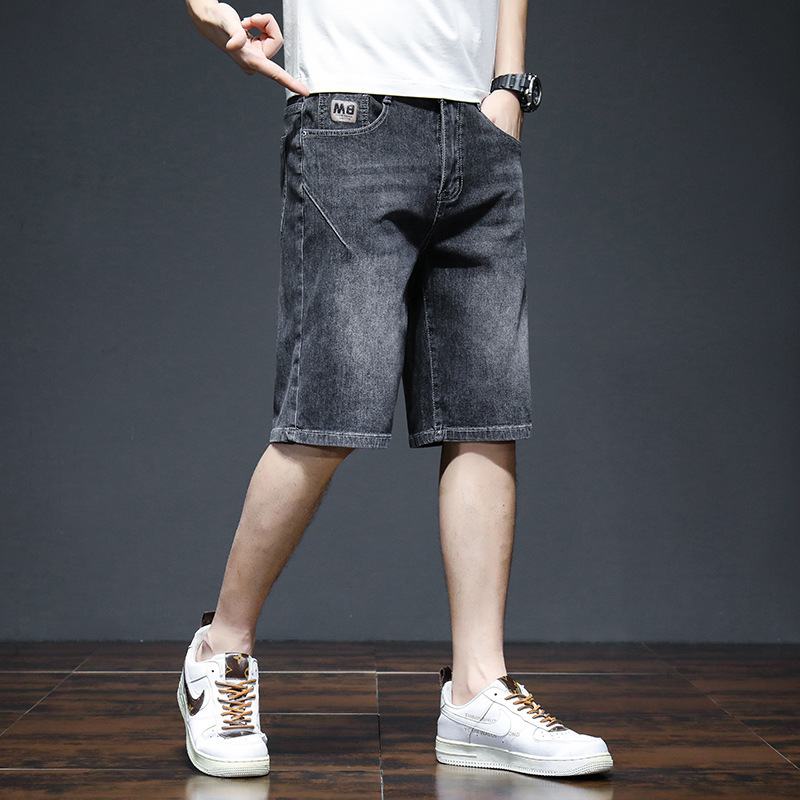牛仔短裤男士夏季薄款潮流宽松弹