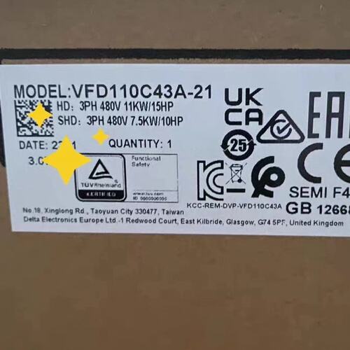 【议价】台达变频器 VFD110C43A-21