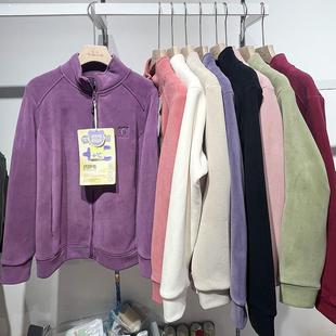 好彩她炽加厚绒磨磨外套女2482立领拉链奥粒绒保暖上衣休闲卫衣冬