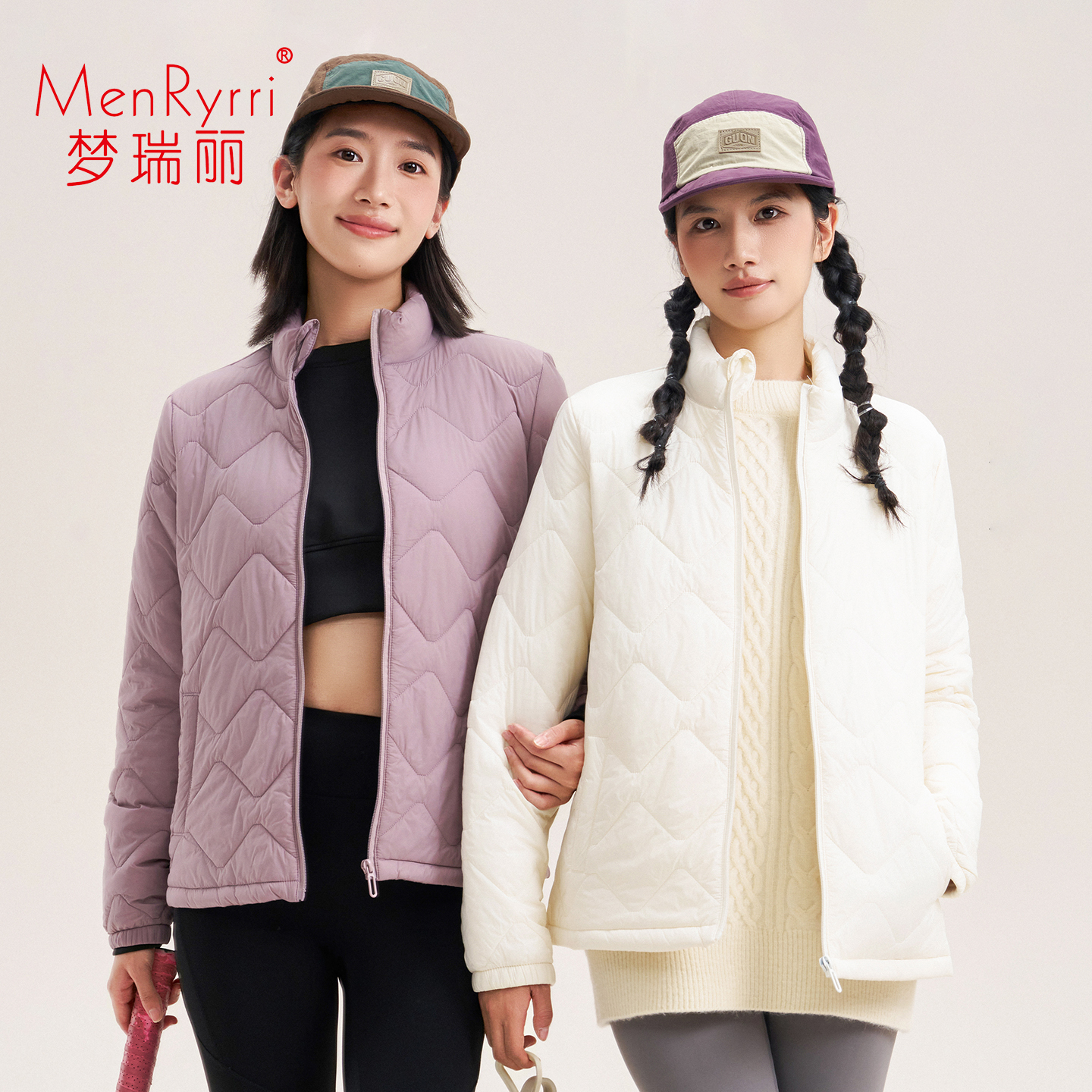 梦瑞丽5085绵羊毛立领棉衣外套女