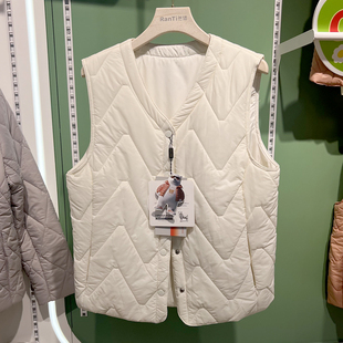 然体2501热感气绒衣女士马夹秋冬外穿内搭无袖坎肩羊毛保暖背心女