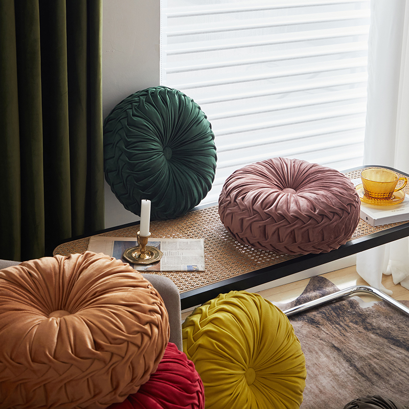 法式轻奢客厅沙发靠枕圆形复古异形南瓜抱枕卧室靠垫新款中古风